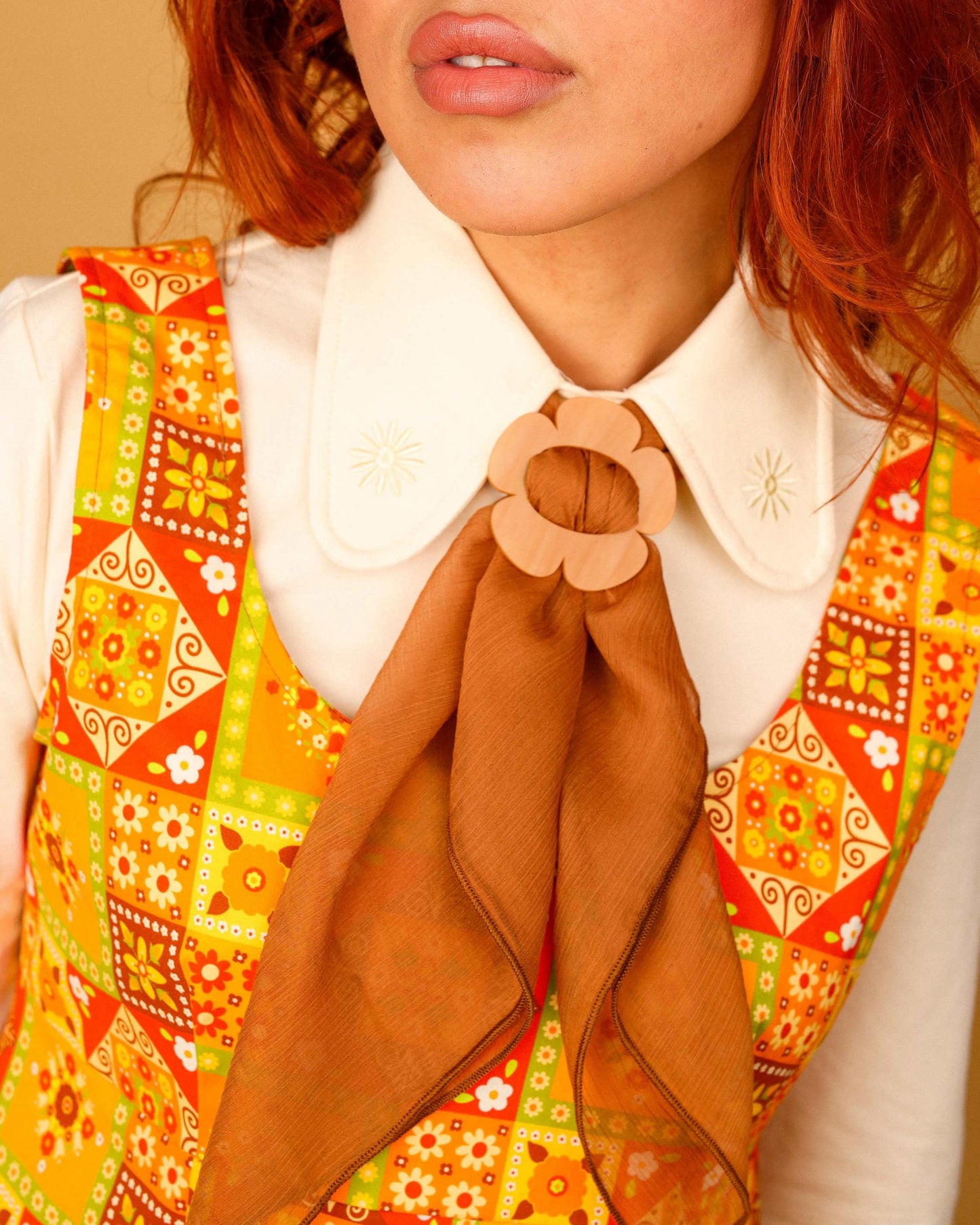 Hazel - Square Scarf - Tan
