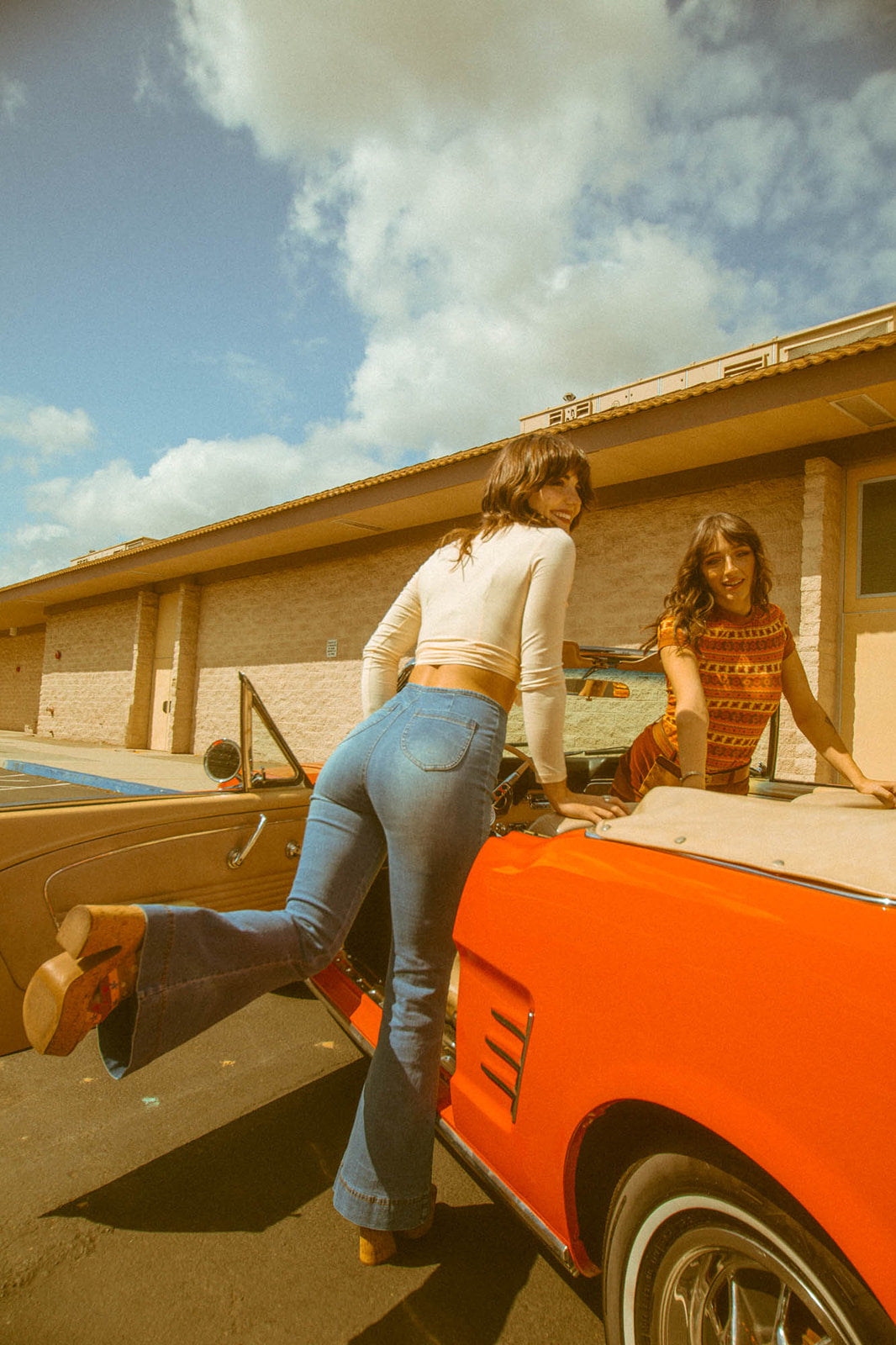 PRE-ORDER Sweet Jane - Denim Lace Front - Flare Jeans