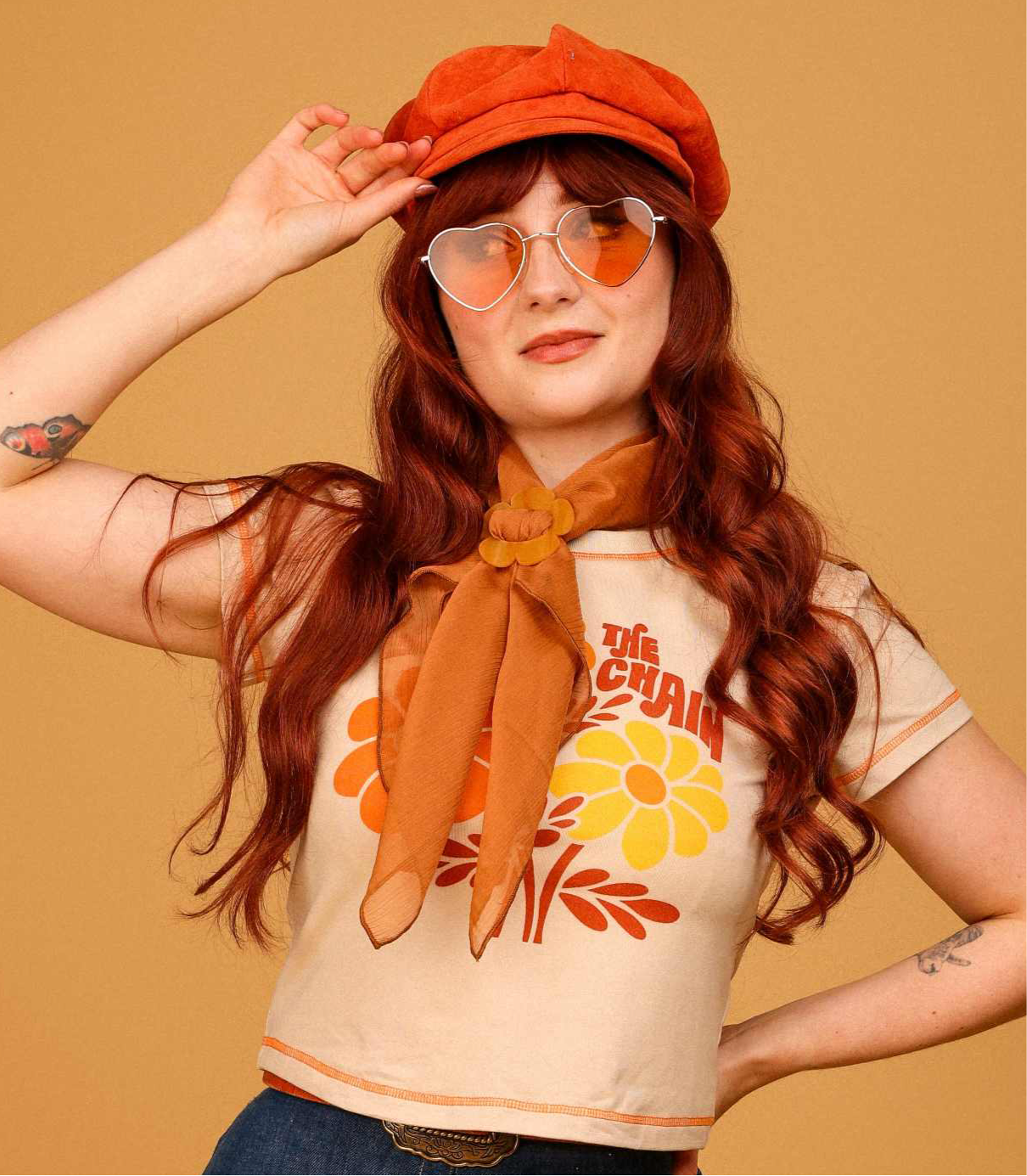 Hazel - Square Scarf - Tan