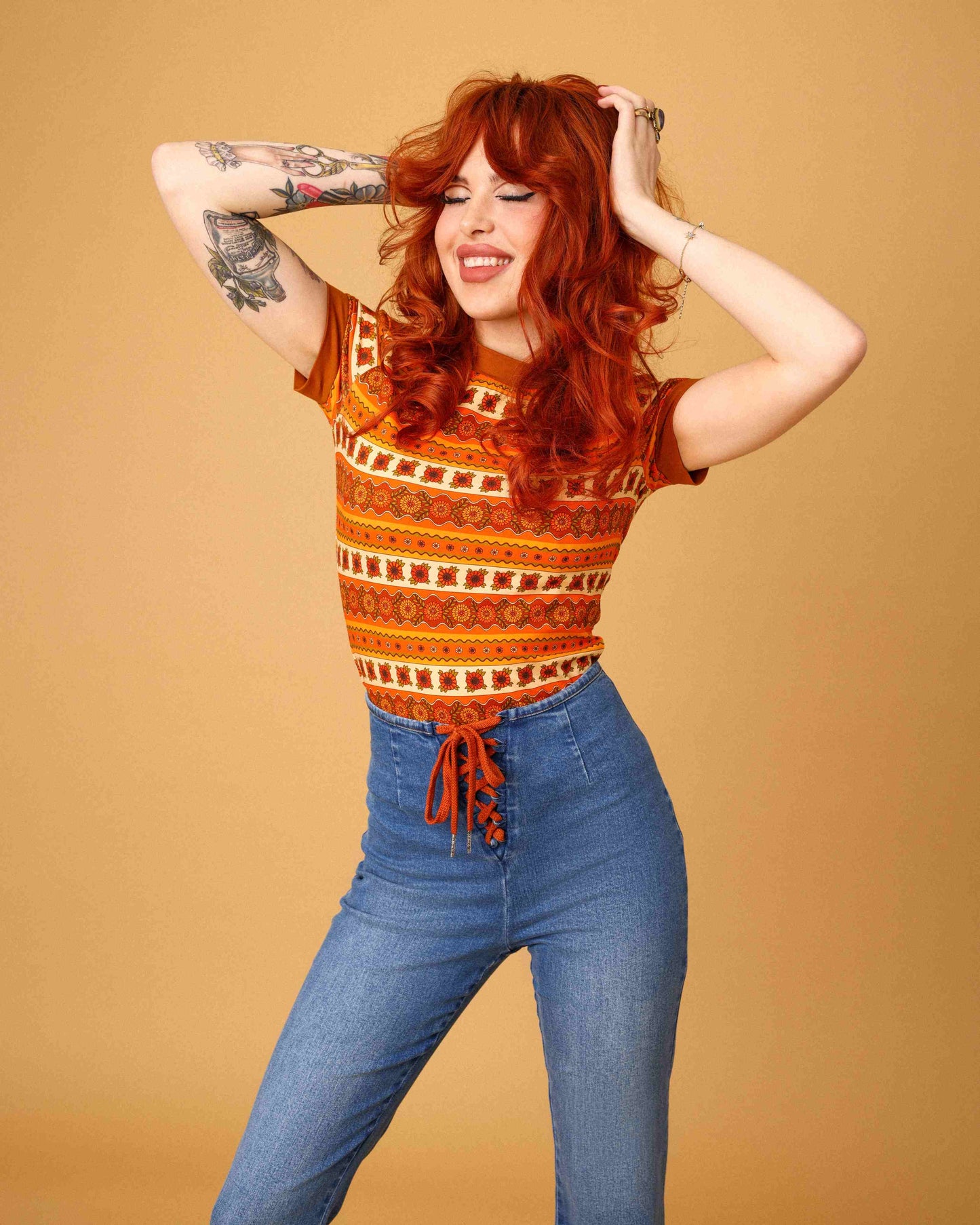 PRE-ORDER Sweet Jane - Denim Lace Front - Flare Jeans
