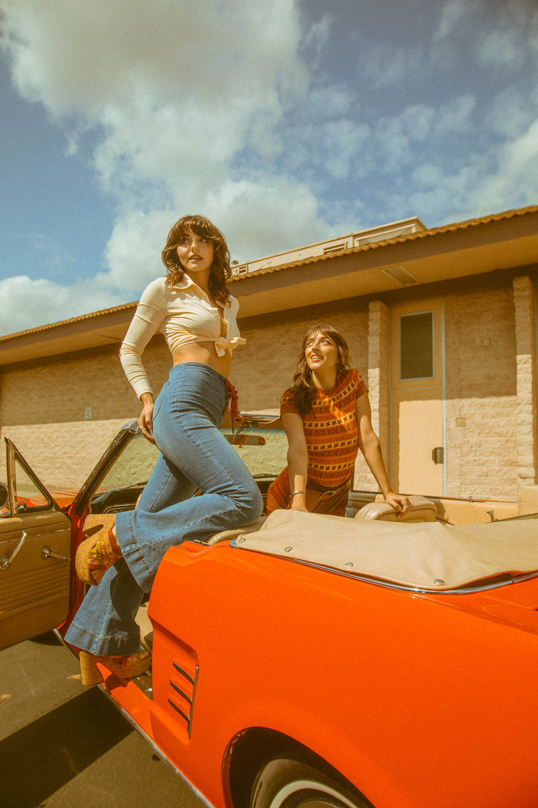 PRE-ORDER Sweet Jane - Denim Lace Front - Flare Jeans