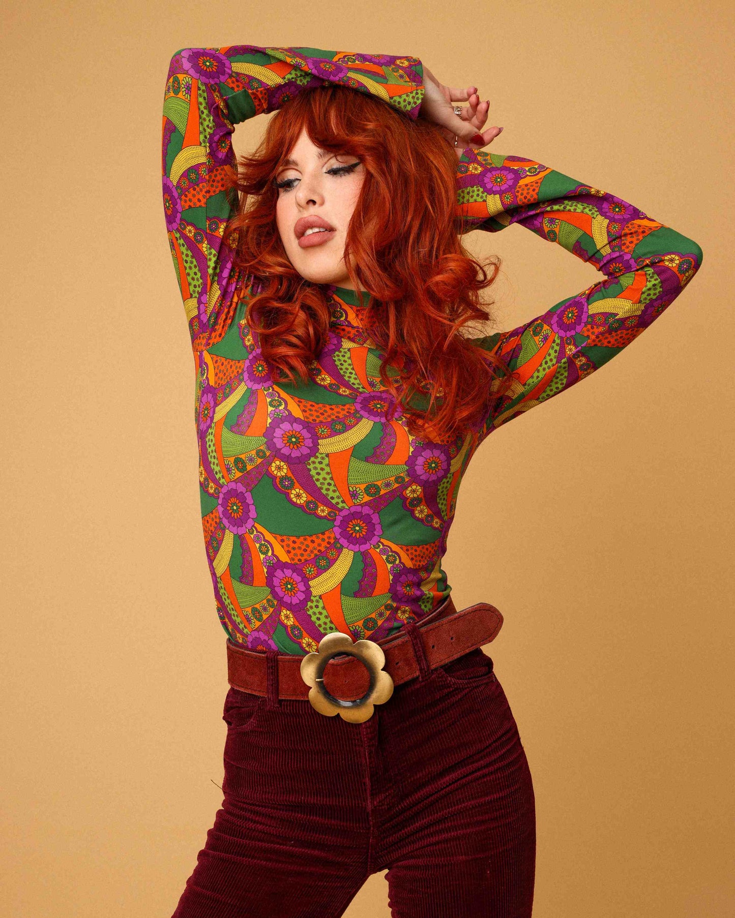 Sharon - High Neck Top - Pleasant Valley Purple