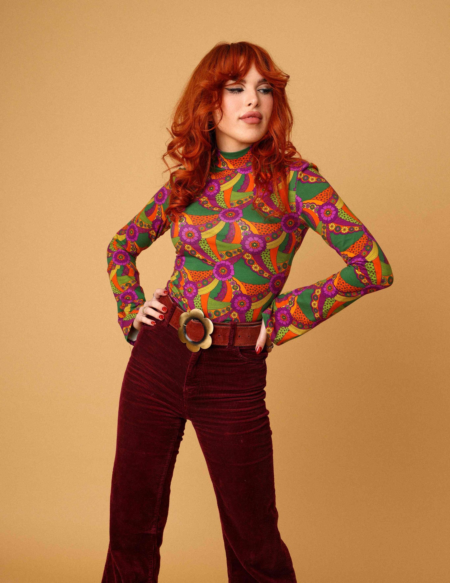 Sharon - High Neck Top - Pleasant Valley Purple