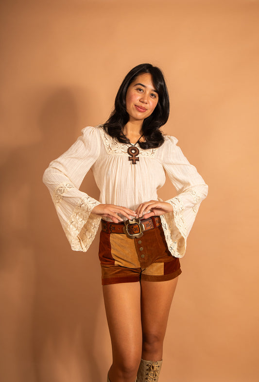 Blossom - Square Neck Floral lace Tie Top