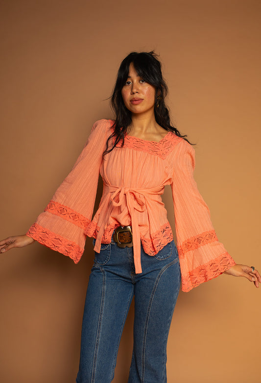 Blossom - Square Neck Lace Tie Top