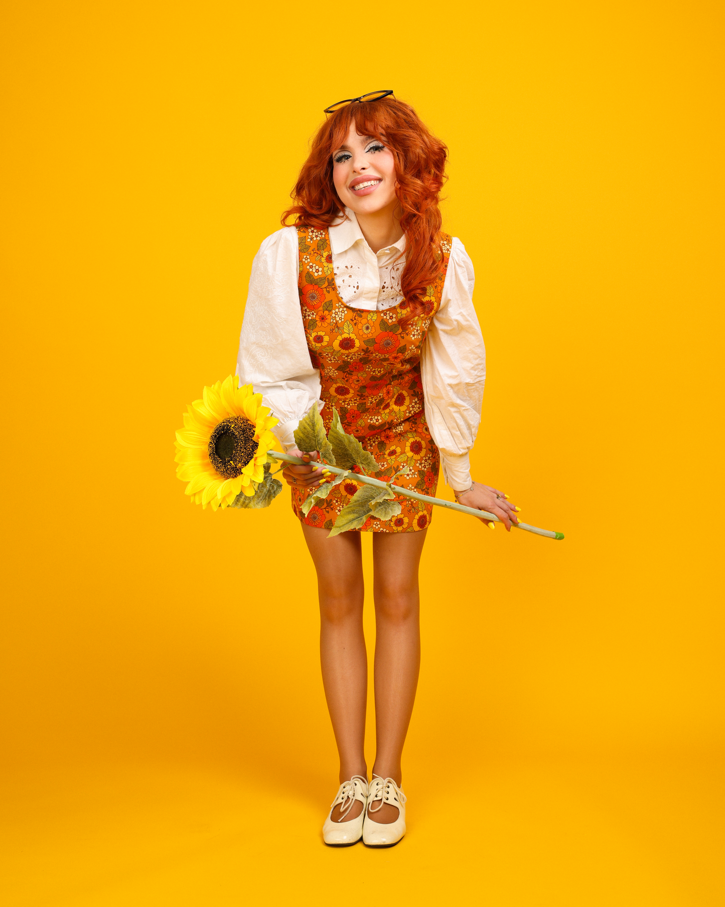 Lola - Pinafore Dress - Canyon Bloom Gold