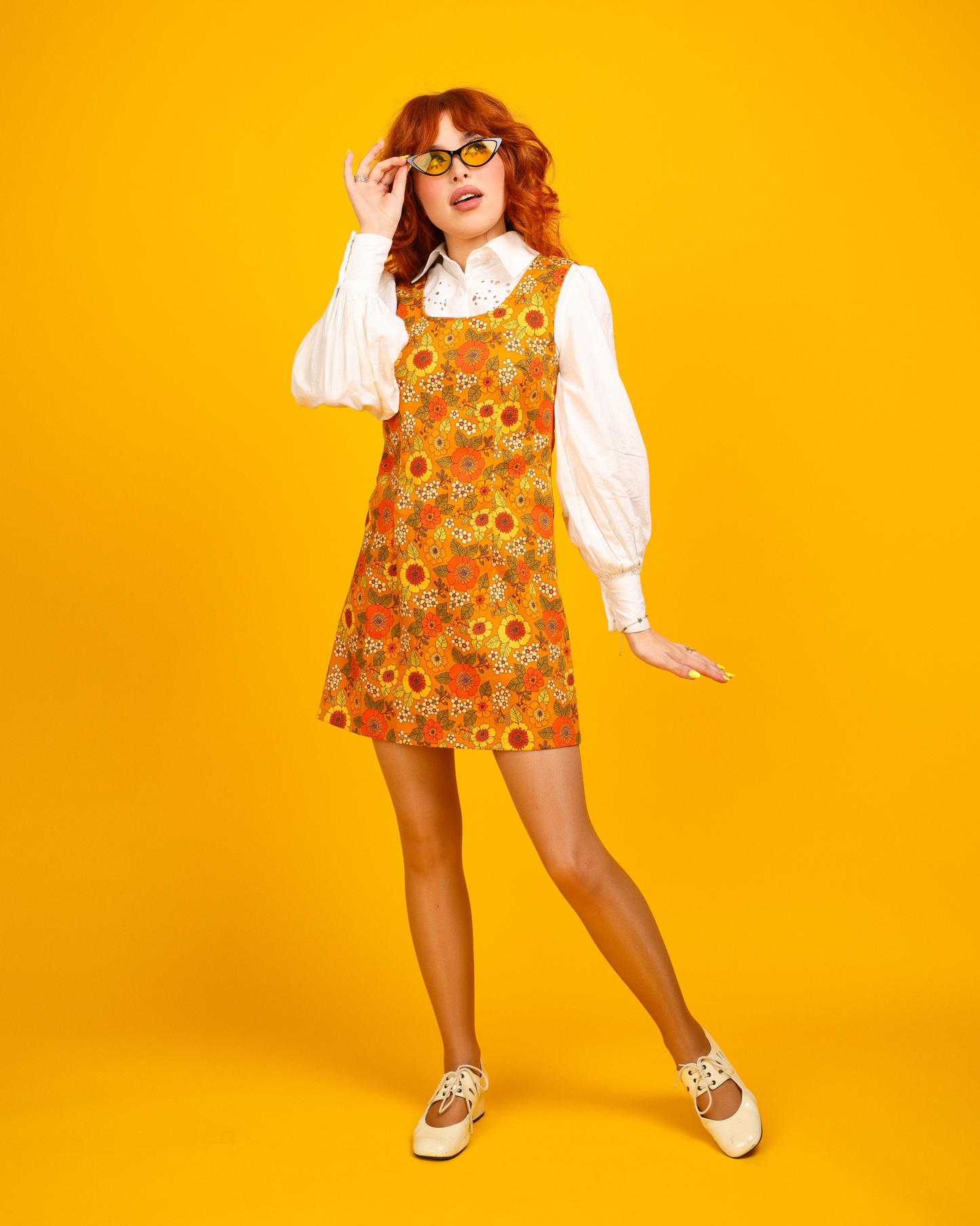 Lola - Pinafore Dress - Canyon Bloom Gold