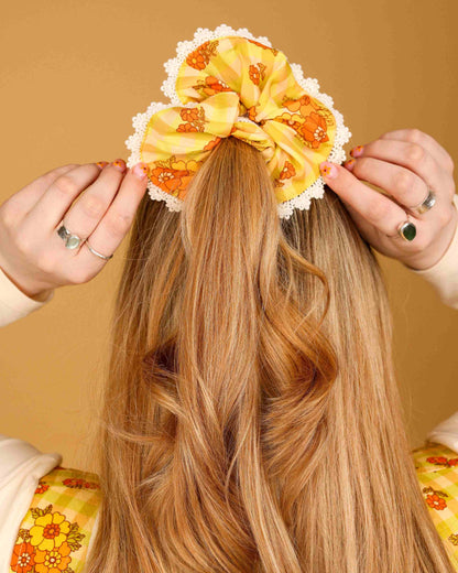 Gingham Garden -  Hair Scrunchie