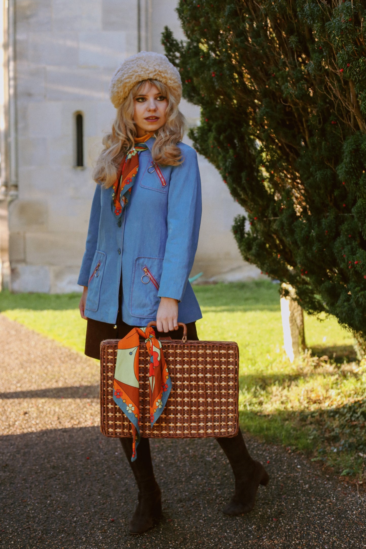 Space Age Blossoms - Square Scarf