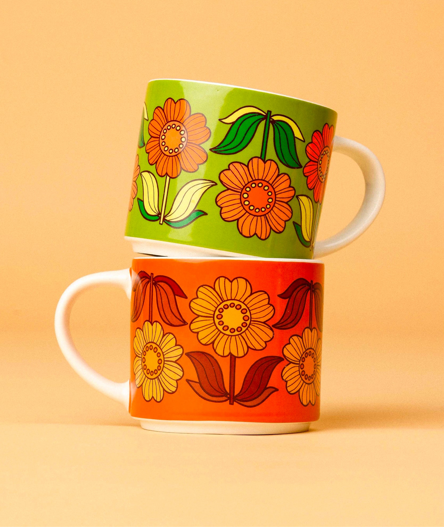 Dahlia Delight - Green Flower Mug