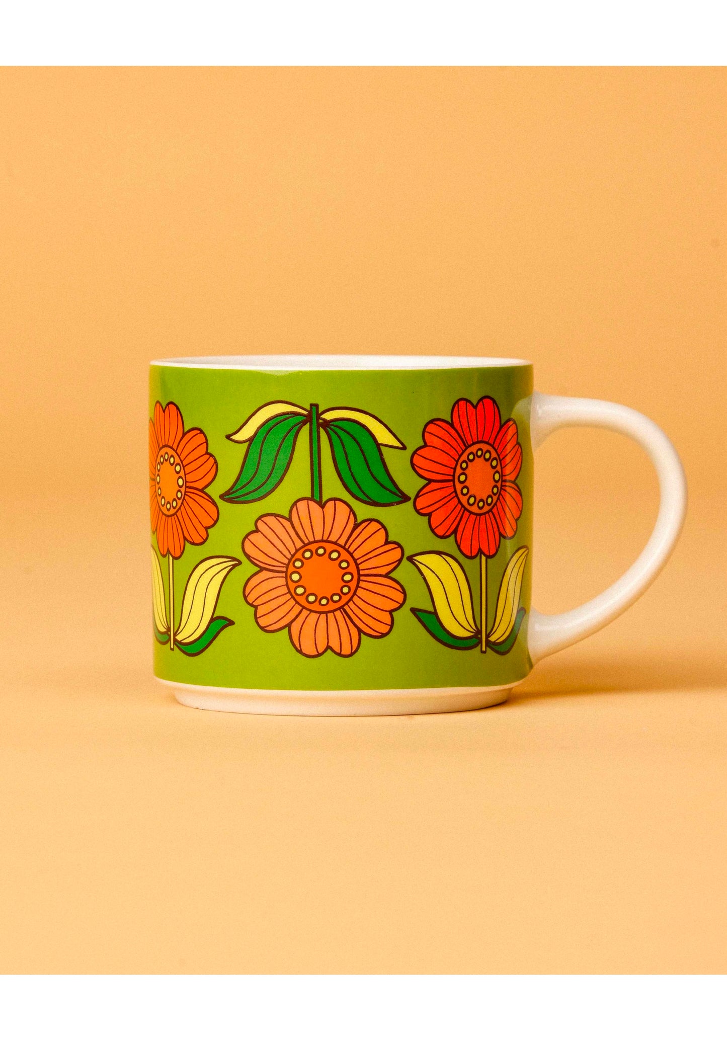 Dahlia Delight - Green Flower Mug