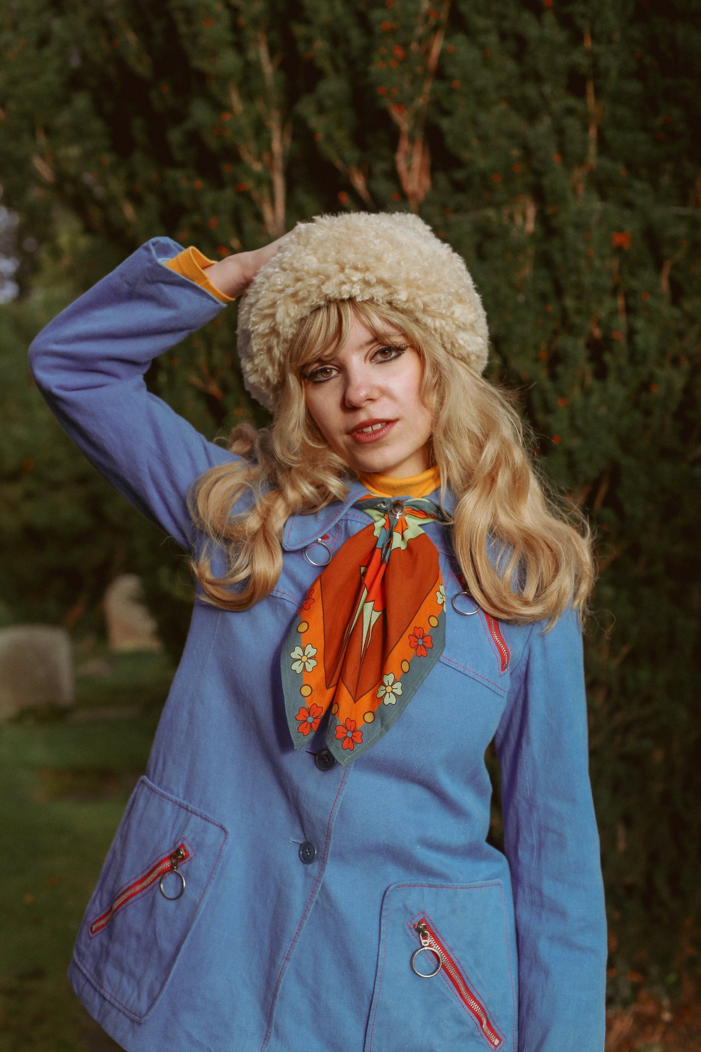 Space Age Blossoms - Square Scarf