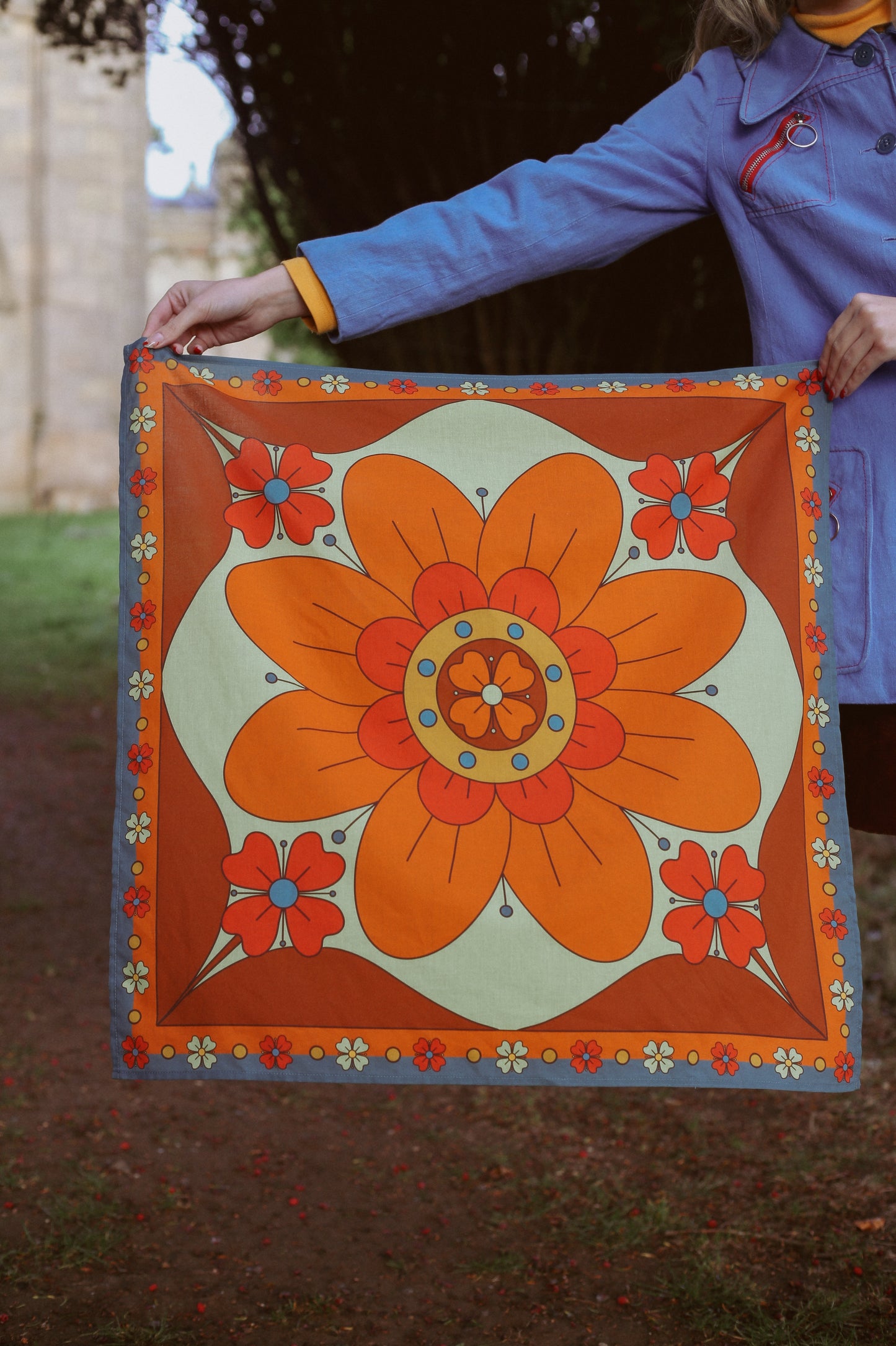 Space Age Blossoms - Square Scarf