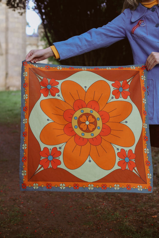 Space Age Blossoms - Square Scarf