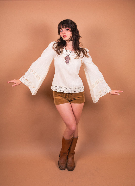 Blossom - Square Neck Floral lace Tie Top