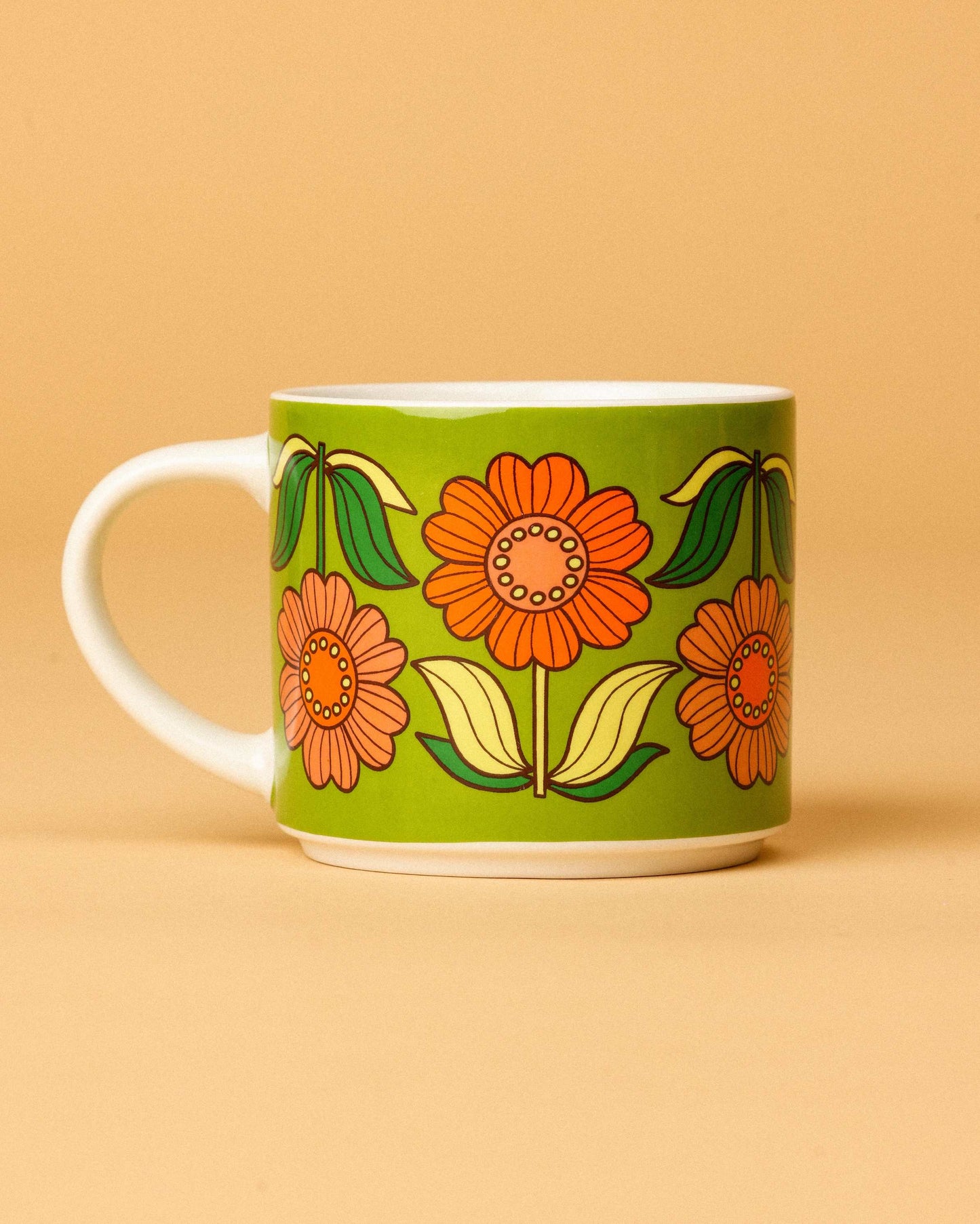 Dahlia Delight - Green Flower Mug