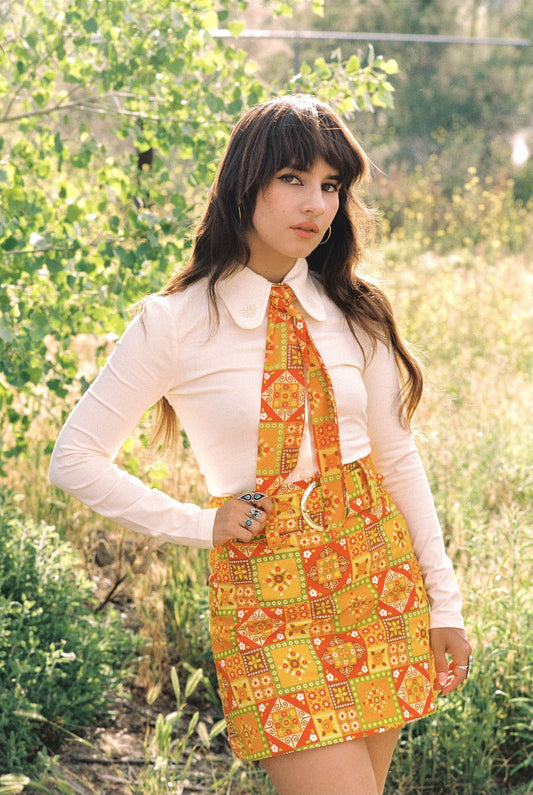 Sadie - Scarf - Flower Patch Orange