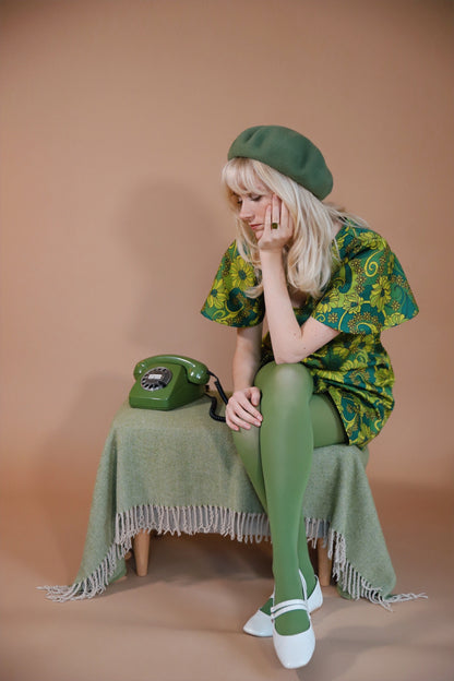 Ivy - Key Hole Angel Sleeve Dress - Green