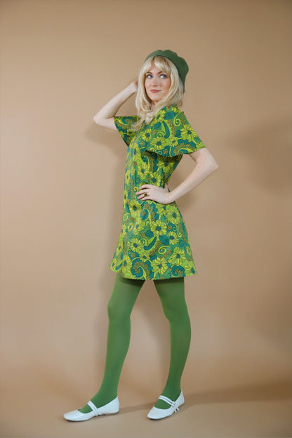 Ivy - Key Hole Angel Sleeve Dress - Green