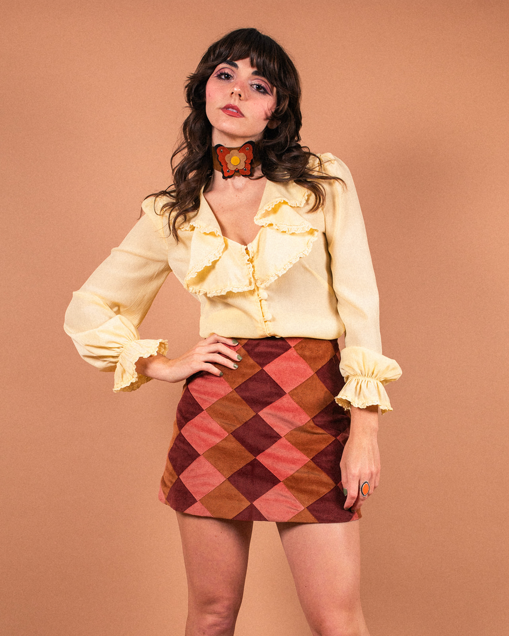 VTG Patchwork Pencil Skirt (S/M)