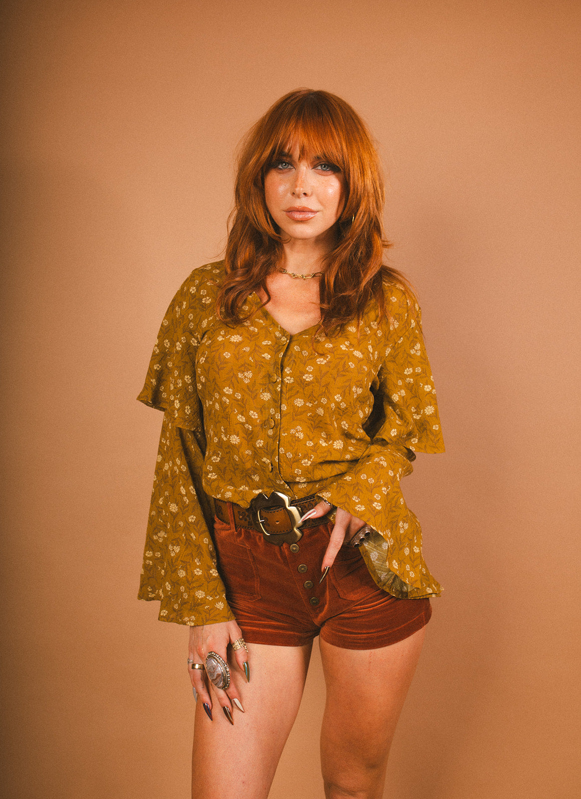 Rosy - Double Flare Sleeve Blouse