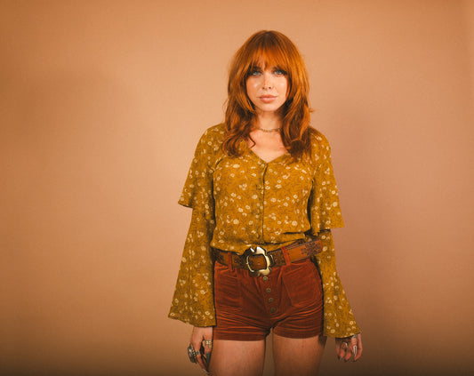 Rosy - Double Flare Sleeve Blouse
