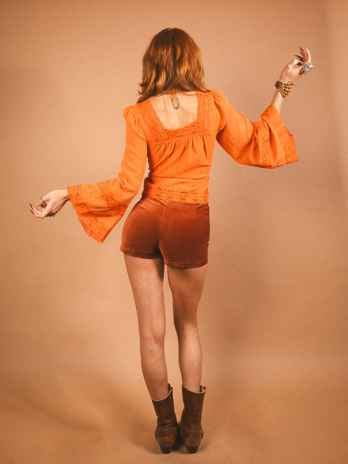 Blossom - Square Neck Vintage Lace Tie Top