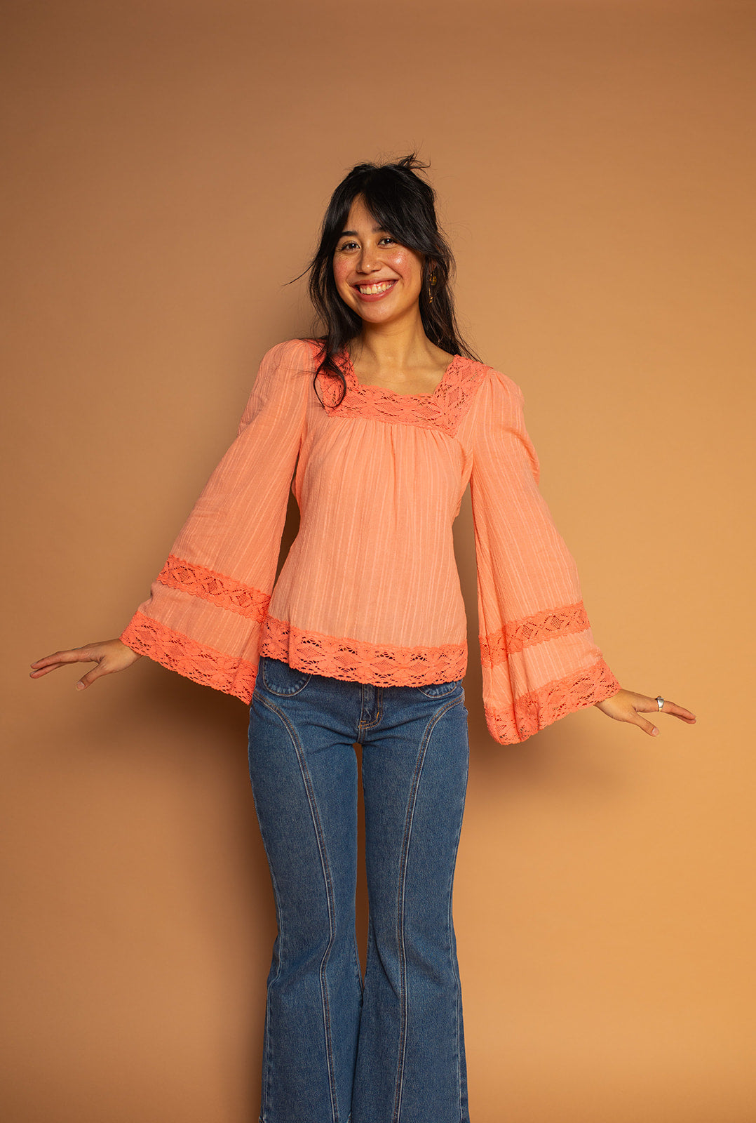 Blossom - Square Neck Lace Tie Top