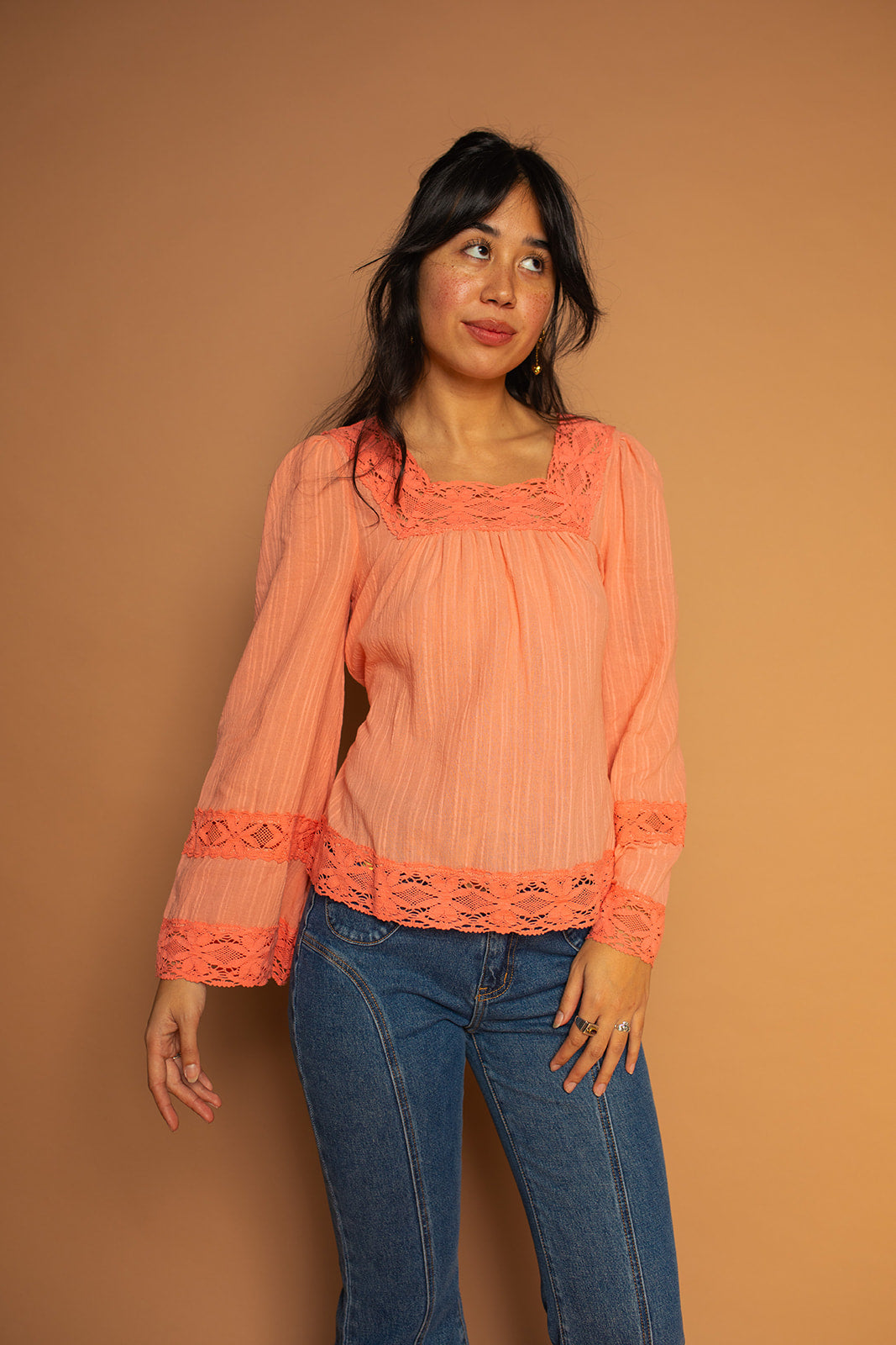 Blossom - Square Neck Lace Tie Top