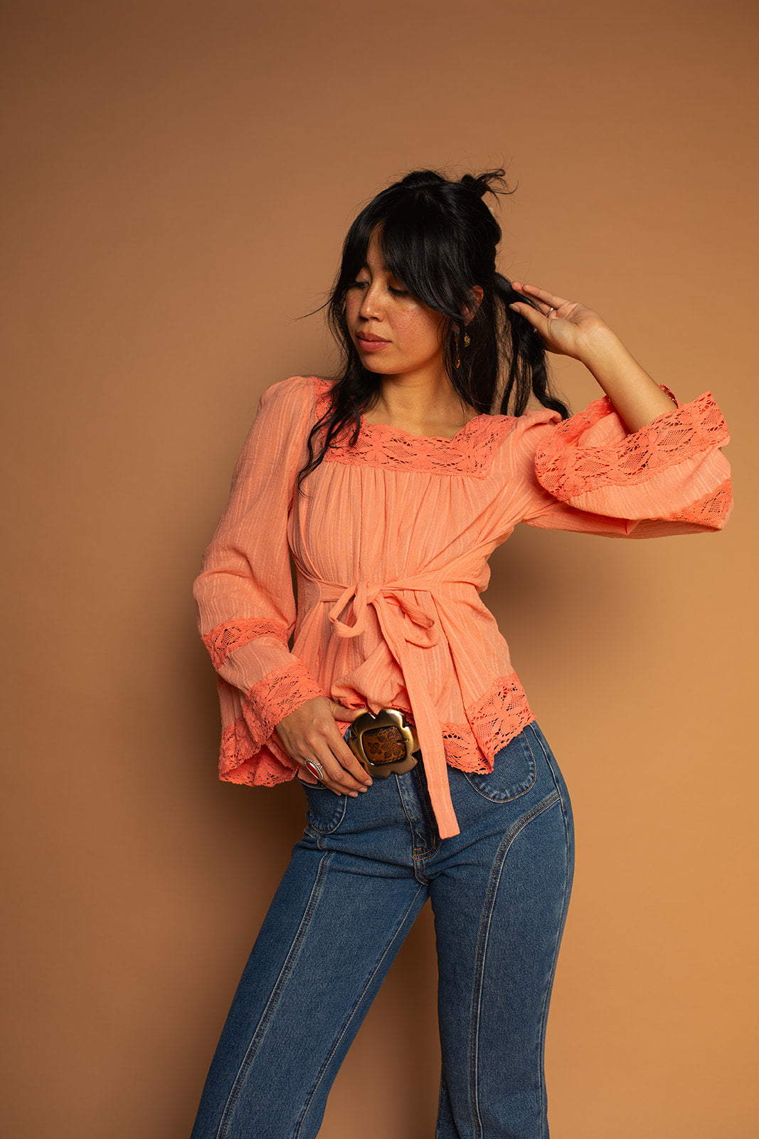 Blossom - Square Neck Lace Tie Top