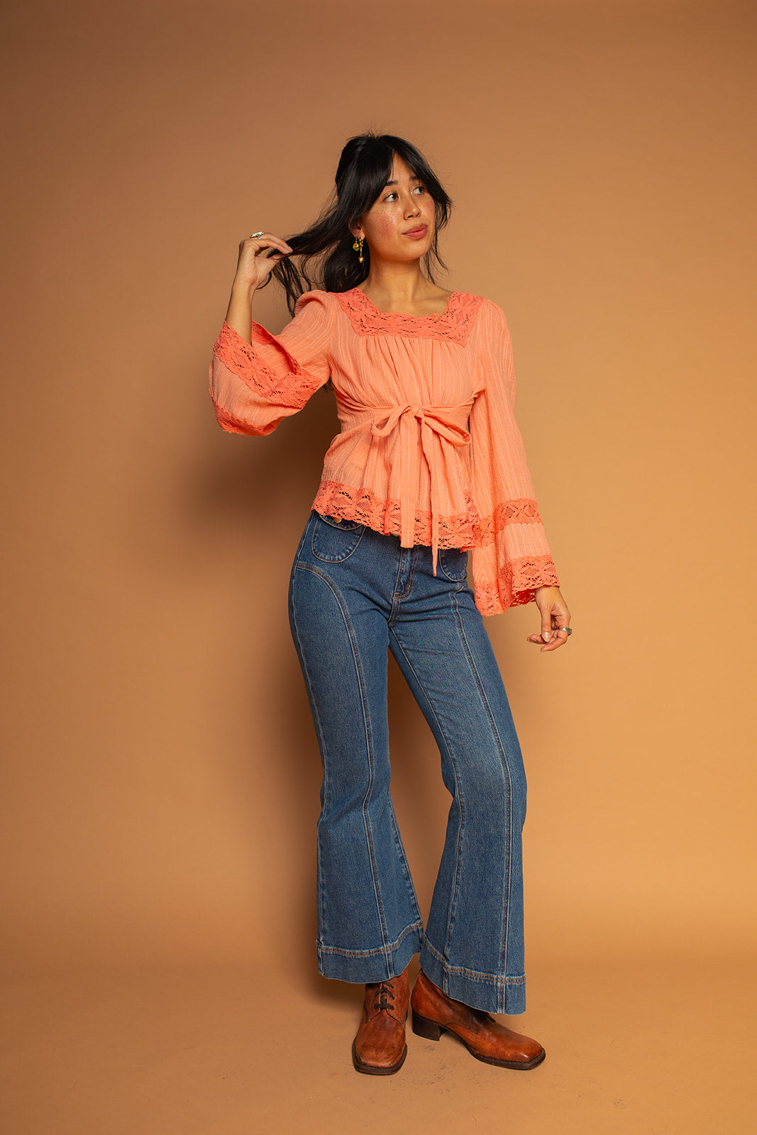 Blossom - Square Neck Lace Tie Top