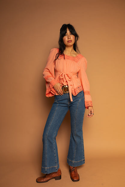 Blossom - Square Neck Lace Tie Top