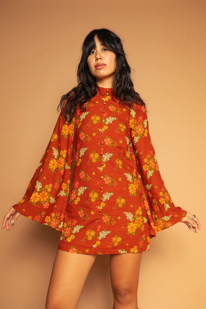 Crimson - Flared Sleeve Dress