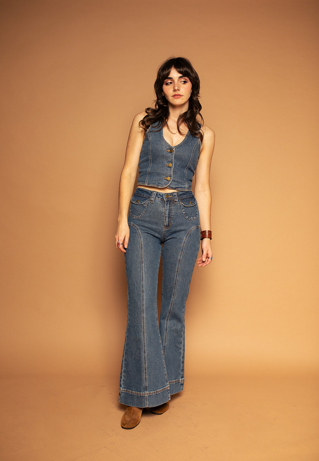 Electric Blues - Patch Pocket Flare Jeans